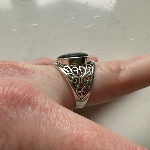 Vintage Abalone Sterling Silver Ring - Picture 4 of 7